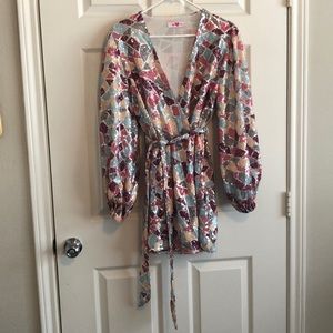 MEDIUM BUDDY LOVE ADELINE SEQUIN WRAP DRESS - MARDI GRAS